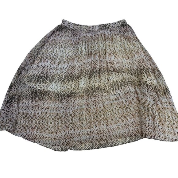 Great Jones Python Print Ruffle Midi Skirt Brown Beige Flowy Boho Size 12 - Picture 16 of 16